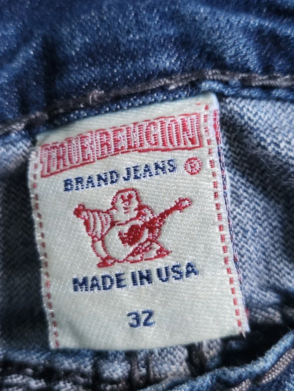 True Religion Men’s Jeans 32 Made in USA Dark Wash Horseshoe Flap Pocket